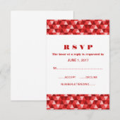 赤い幾何三角形の応答カード 出欠カード (正面/裏面)