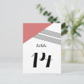 赤い幾何学的ストライプな表はがき ポストカード (スタンド正面)