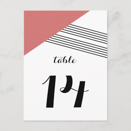 赤い幾何学的ストライプな表はがき ポストカード (正面)