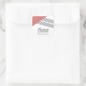 赤い幾何学的ストライプ卒業式シール スクエアシール (バッグ)