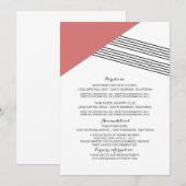 赤い幾何学的ストライプ情報カード 招待状 (正面/裏面)