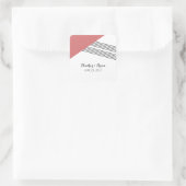 赤い幾何学的ストライプ結婚式用シール スクエアシール (バッグ)