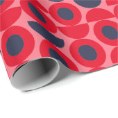 赤い幾何学的パターンのラッピング紙 ラッピングペーパー (ロールコーナー)