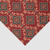 赤い幾何学的パターン/インディアンプリント 薄葉紙 (詳細)