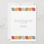 赤い幾何学的レトロフレームフォト2022卒業 案内状 (裏面)