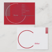 赤い幾何学的-ぽっちゃりした 名刺 (正面/裏面)