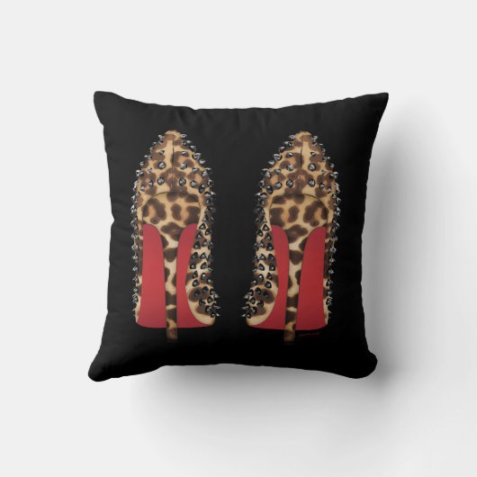 赤い底はヒョウのかかとの小剣に蹄鉄を打ちます クッション (裏面)