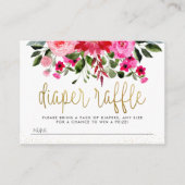 赤い庭の緑の赤ちゃんシャワーおむつラッフル エンクロージャーカード (正面)