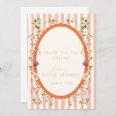 赤い庭の赤ん坊シャワーカスタマイズ サンキューカード (正面/裏面)