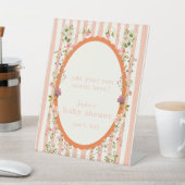 赤い庭の赤ん坊シャワーカスタマイズ 台座サイン (インサイチュ)