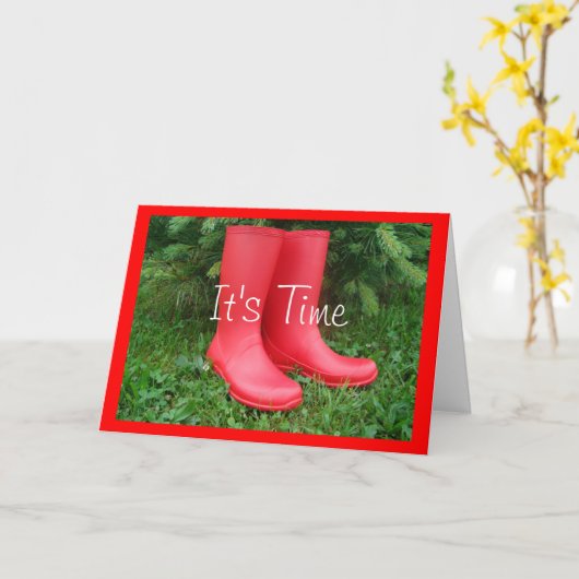 赤い庭は大事な行事カードを追い出します カード (黄色い花)