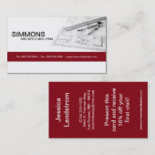 赤い建築青写真の名刺 名刺 (正面/裏面)