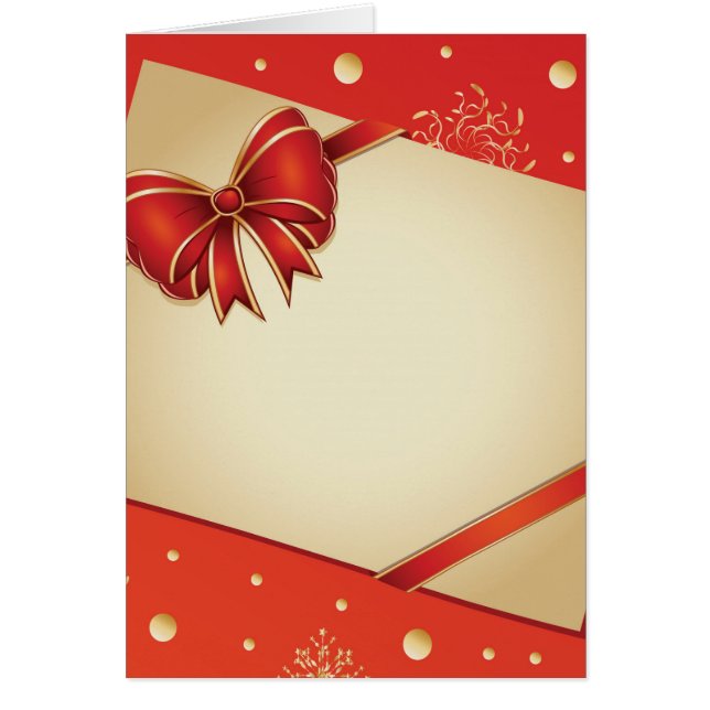 赤い弓が付いているレトロカード (正面)