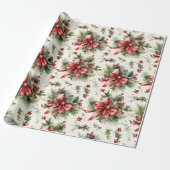 赤い弓でホリデーグリーン ラッピングペーパー (アンロールド)