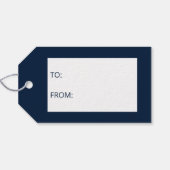 赤い弓とバウブルを持つクリスマスガーランド ギフトタグ (裏面横)