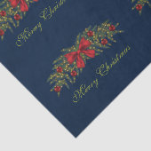 赤い弓とバウブルを持つクリスマスガーランド 薄葉紙 (詳細)