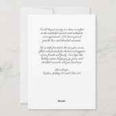 赤い弓とホリーガーランドワンフォトクリスマス シーズンカード (裏面)