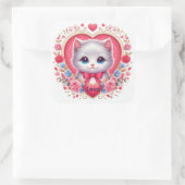 赤い弓とロマンチックなフローラハート スクエアシール (バッグ)