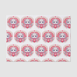 赤い弓とロマンチックなフローラハート 薄葉紙