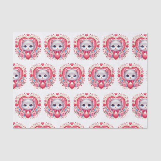 赤い弓とロマンチックなフローラハート 薄葉紙 (正面)