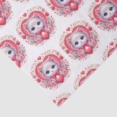 赤い弓とロマンチックなフローラハート 薄葉紙 (詳細)