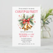 赤い弓と松のクリスマスゴールデンベル 招待状 (スタンド正面)