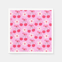 赤い弓と白い花を持つコケットさくらんぼ