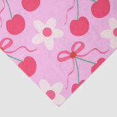 赤い弓と白い花を持つコケットさくらんぼ 薄葉紙 (詳細)