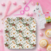 赤い弓と鈴 ペーパープレート (パーティー)