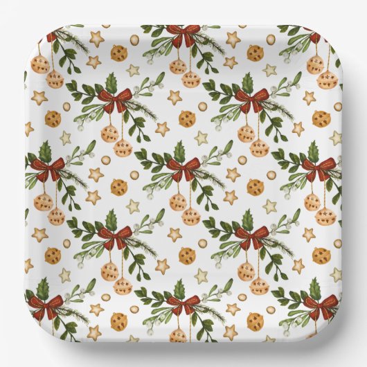 赤い弓と鈴 ペーパープレート (正面)