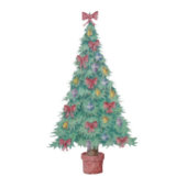 赤い弓のクリスマスベルを飾る木 ネクタイ