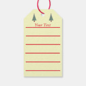 赤い弓のベルを飾ったクリスマスツリー ギフトタグ (裏面)