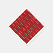 赤い弓のベルを飾ったクリスマスツリー スタンダードカクテルナプキン (角)