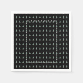 赤い弓のベルを飾ったクリスマスツリー スタンダードカクテルナプキン