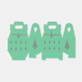 赤い弓のベルアートを飾ったクリスマスツリー フェイバーボックス (折り畳みなし)