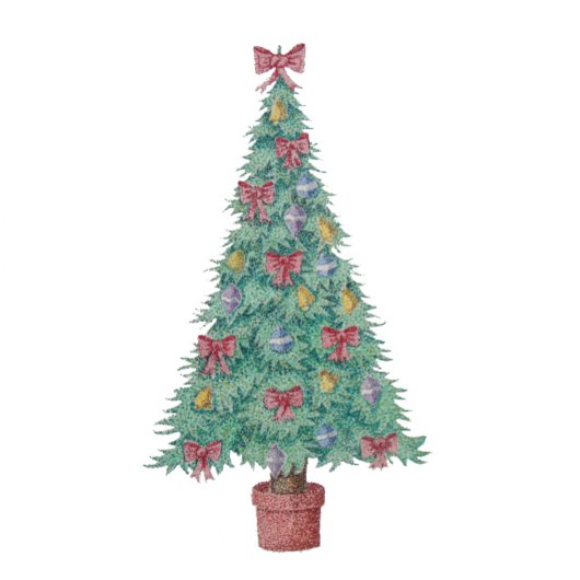 赤い弓のベルアートを飾ったクリスマスツリー ブラッシュドポリエステルツリースカート