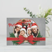 赤い弓の写真と金色の円形フレーム (スタンド正面)