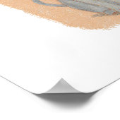 赤い弓の可愛らしいグレーの子猫 ポスター (角)