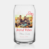 赤い弓の喜ぶビベス家族の名前を追加フォトクリステム ガラス缶 (裏面)