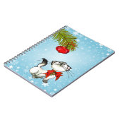 赤い弓の奇妙なクリスマス子猫 ノートブック (左側)