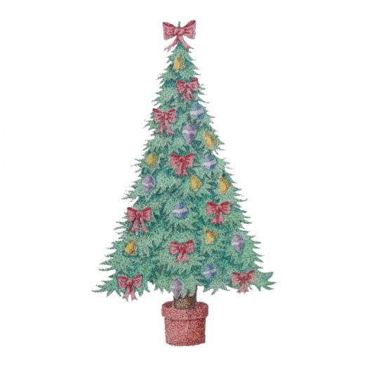 赤い弓の鈴のついた小さなクリスマスツリーの列 ネクタイ