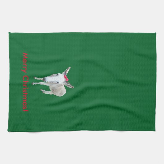 赤い弓をろばに与えて下さい キッチンタオル (横)