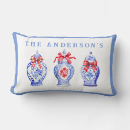 赤い弓を使った陳腐なジンジャージャー ランバークッション