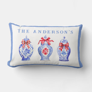 赤い弓を使った陳腐なジンジャージャー ランバークッション