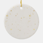 赤い弓を持つクリスマスの葉リース セラミックオーナメント (裏面)