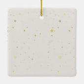 赤い弓を持つクリスマスの葉リース セラミックオーナメント (裏面)