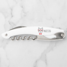 赤い弓を持つモノグラファンシームヒッスター猫 ソムリエナイフ