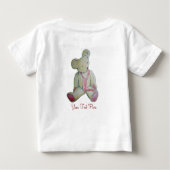 赤い弓を持つ可愛らしい古いテディベア ベビーTシャツ (裏面)
