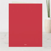 赤い弓を着て座るクリスマスの子猫 カード (裏面)