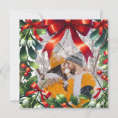 赤い弓を縁ど付けたクリスマスのミスタントウ シーズンカード (正面)